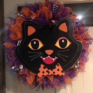 Super Cute Cat Halloween Wreath